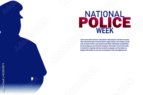 National Police Week in May. Celebrated annual in United States. In honor of the police hero. USA text design vector illustration.