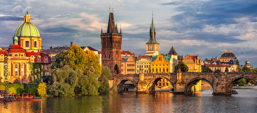Obraz na płótnie Prag ,Prague, CZ, Old Europe, bidge, Czech, w salonie