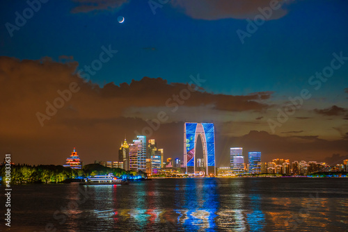 Photography sunset over the city