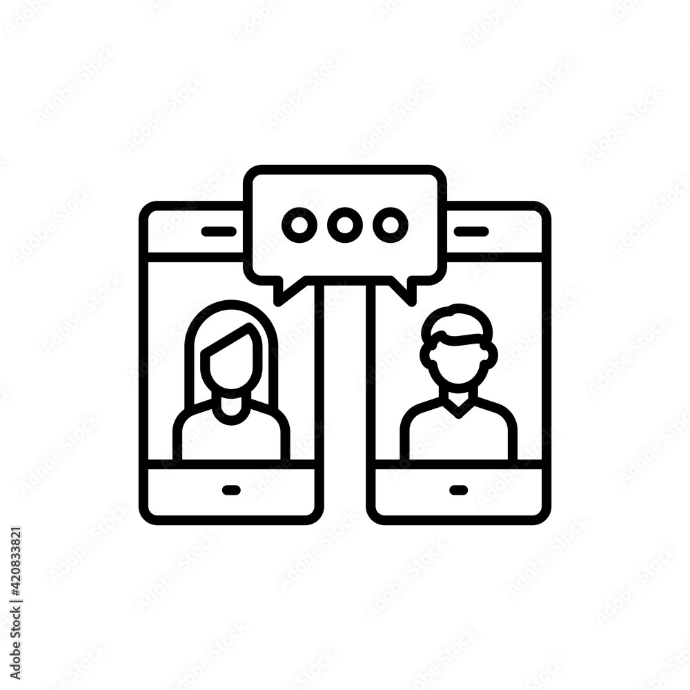 Communication Vector Outline icon style illustration. Communication Vector Outline icon style illustration.