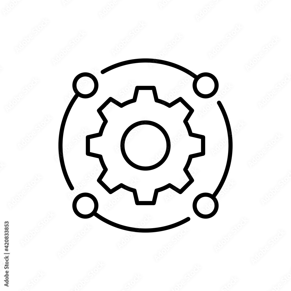 Gear Vector Outline icon style illustration. Gear Vector Outline icon style illustration.