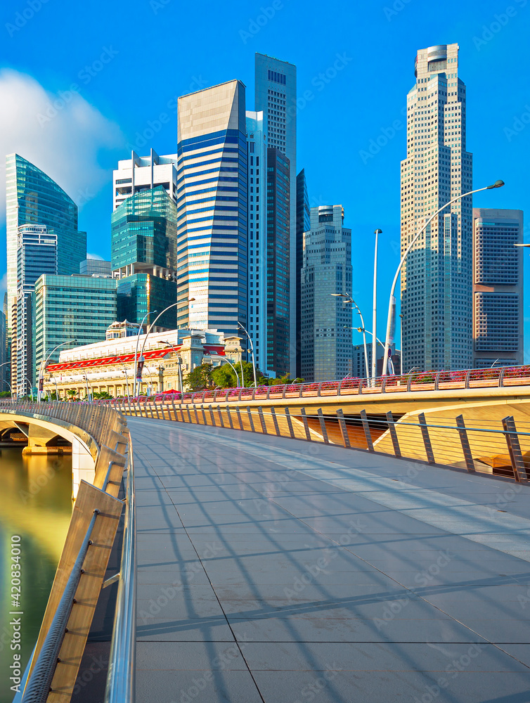 Singapore skyline and bayfront at sunrise, Singapore