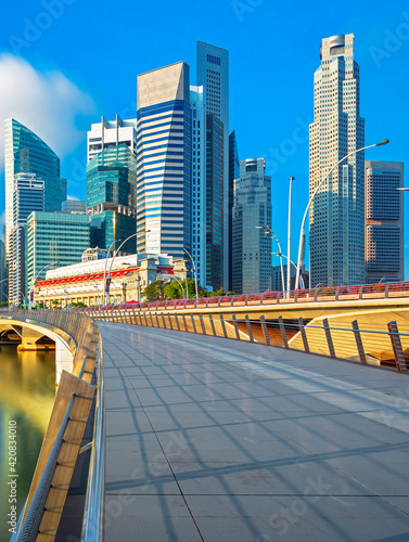Obraz na płótnie Singapore skyline and bayfront at sunrise, Singapore w salonie