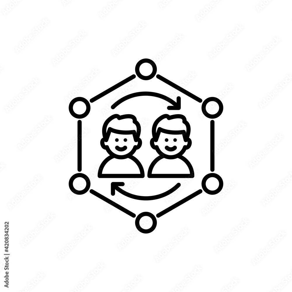 Collaboration Vector Outline icon style illustration. Collaboration Vector Outline icon style illustration.