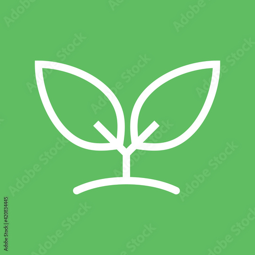 Plant and leaves icon. Leaf symbol of ecology, enviroment and nature. Vegetarian and vegan pictogram design.