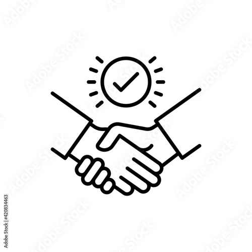 Handshake Vector Outline icon style illustration. 