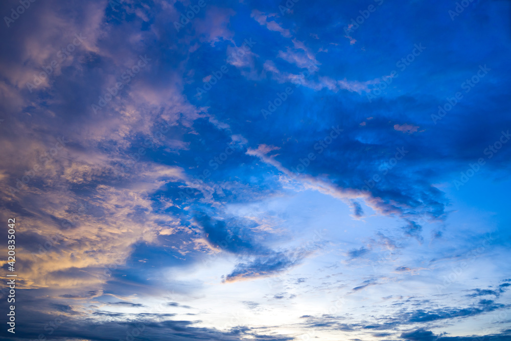 Dramatic Colorful Twilight Sky with Dark Clouds. Dramatic Colorful Twilight Sky with Dark Clouds.