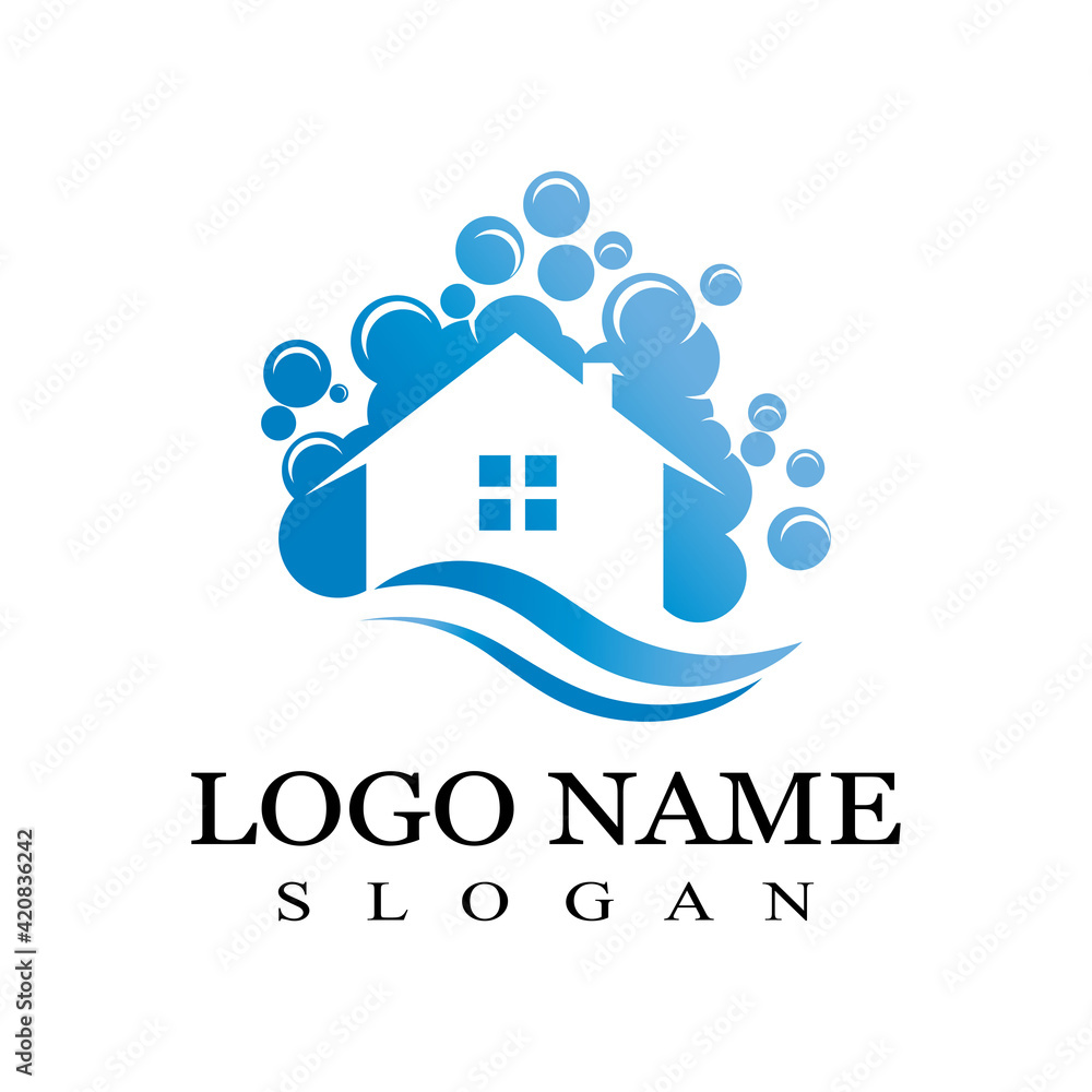 Fototapeta premium Cleaning logo and symbol ilustration vector template