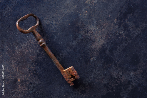 Antique key on the vintage background. © Eleonora