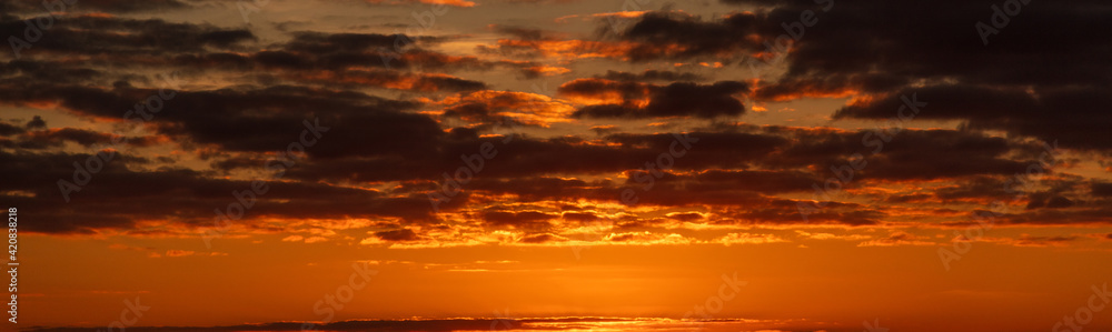 Panoramic Sunset and Clouds Panorama Web Banner Header