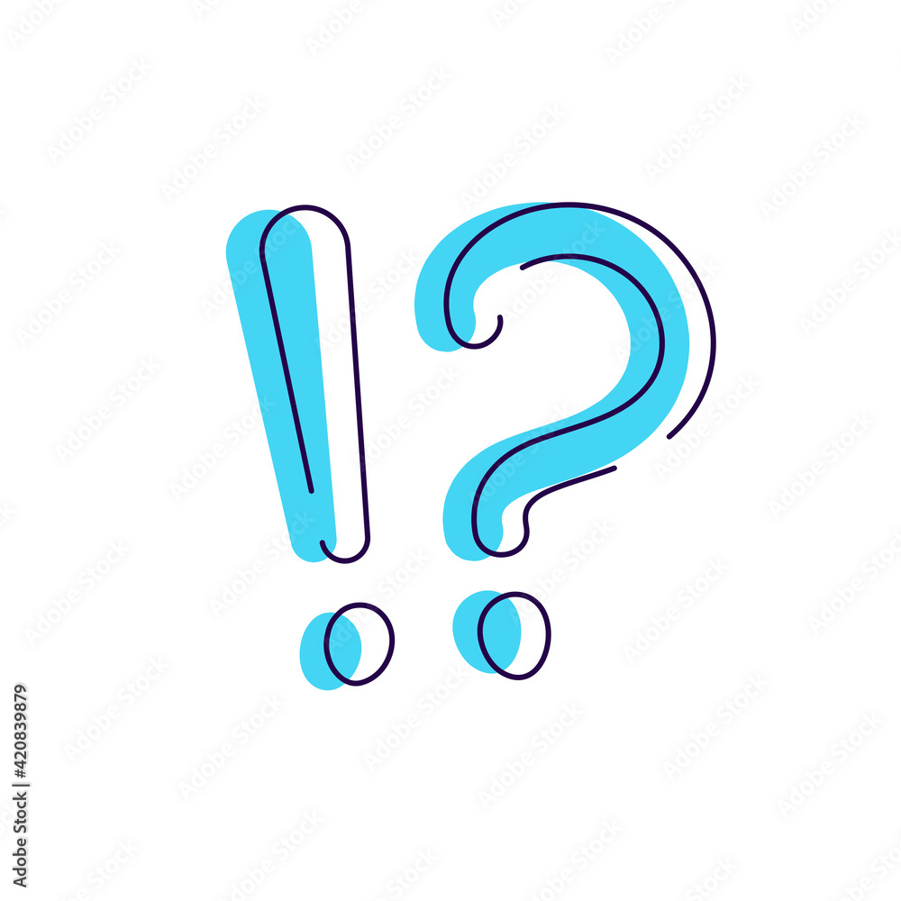 Question and exclamation mark simple glyph vector Question and exclamation mark simple glyph vector