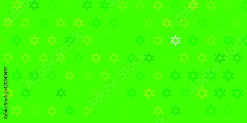 Light green  yellow vector texture with disease symbols.