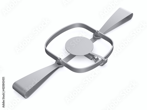 bear trap on white backgrou...