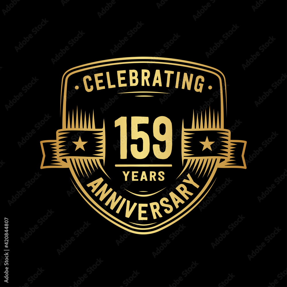 Fototapeta premium 159 years anniversary celebration shield design template. Vector and illustration 