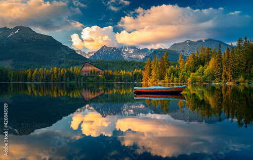 Autumn view on High Tatras mountains national park in Slovakia