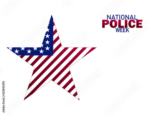 National Police Week in May. Celebrated annual in United States. In honor of the police hero. USA text design vector illustration.