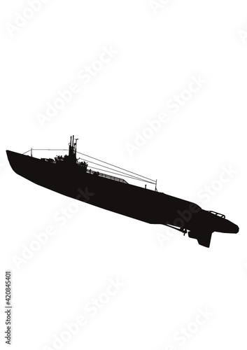 アメリカ海軍 潜水艦ガトー級 WWII USS Gato-class submarine silhouette