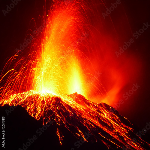 Stromboli craters in action