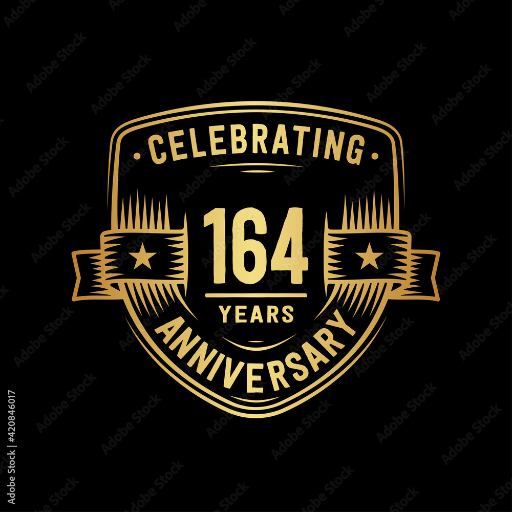 Fototapeta premium 164 years anniversary celebration shield design template. Vector and illustration 