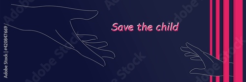 an adult or a mother extends a helping hand to an orphan to a child from an orphanage or prison