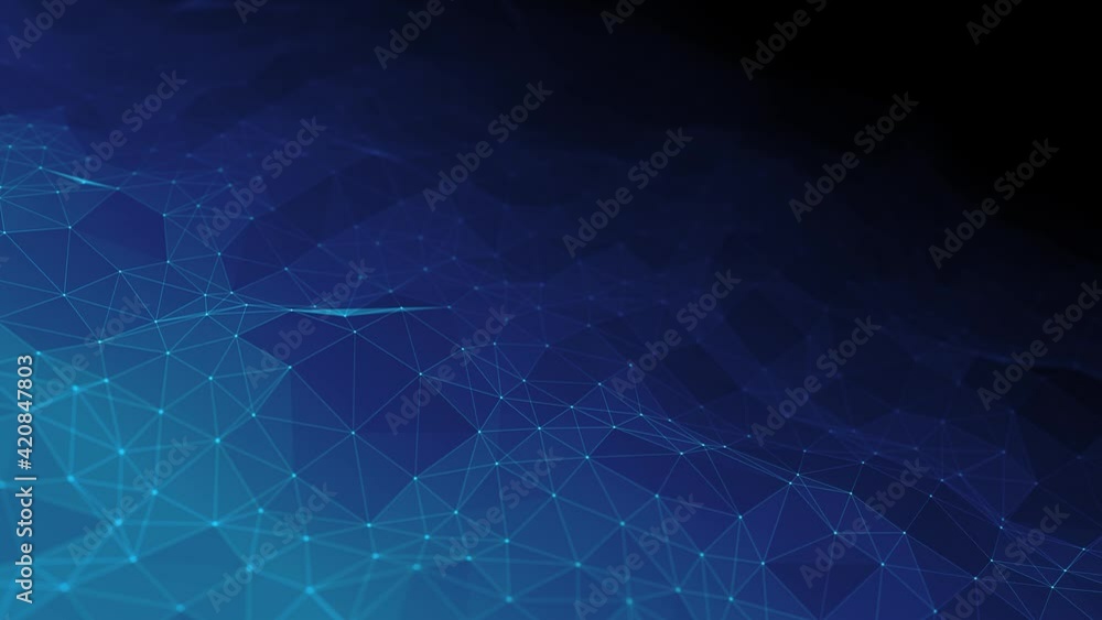 Abstract Plexus Geometrical Background Loop/ 4k animation of an abstract technology background with moving lines and dots for network digital data concept and communication seamless looping