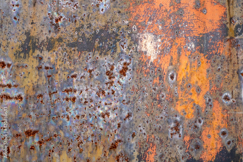 Italy, Abstract colorful background, colored ancient iron. Modern Art. Old iron with fantasy.