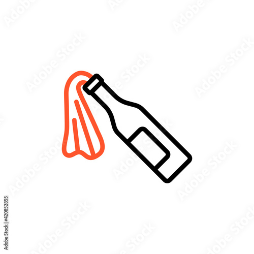 Molotov cocktail flat vector icon. Protest, strike