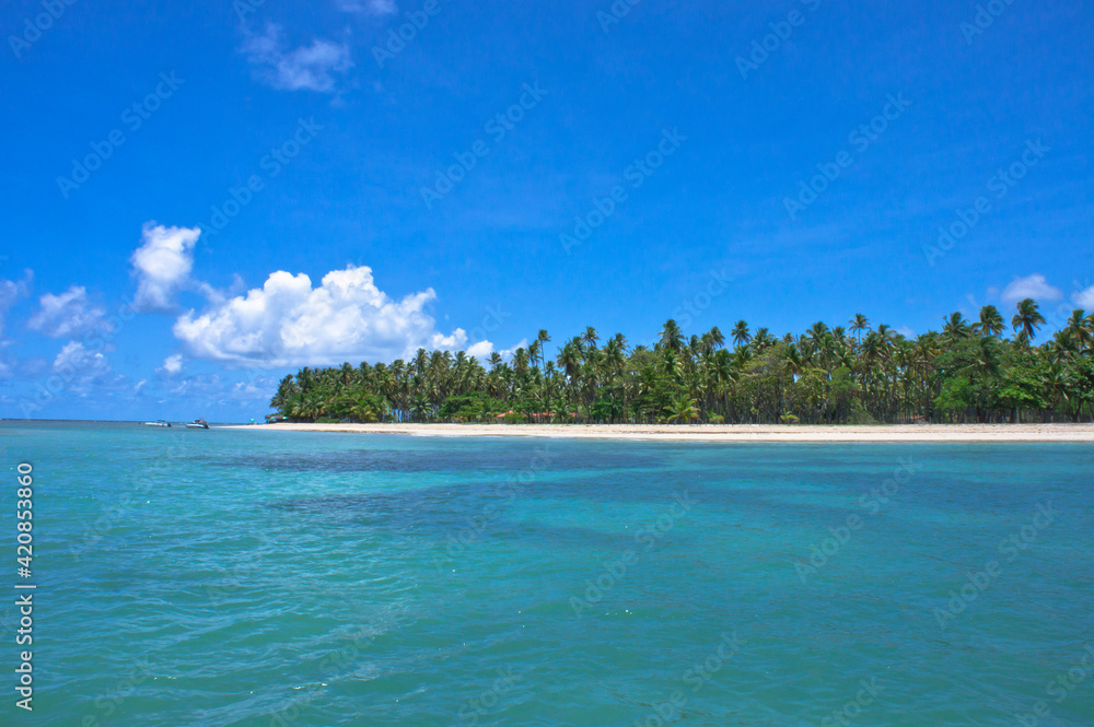 Fototapeta premium Morro de Sao Paulo, Tropical beach view, Bahia, Brazil, South America