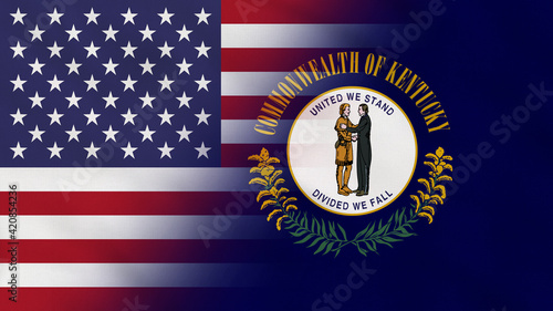 Wallpaper Mural Kentucky State - USA - Crumpled Fabric Flag. USA Flag. State of Kentucky Flags. North America Flags. Celebration. Surface Texture. Background Fabric. Torontodigital.ca