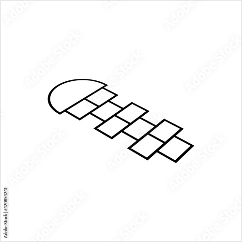 Hopscotch Icon, Outline Pattern Of Rectangles Playground Game, Hop Or Jump Through The Spaces, Retrieve The Object