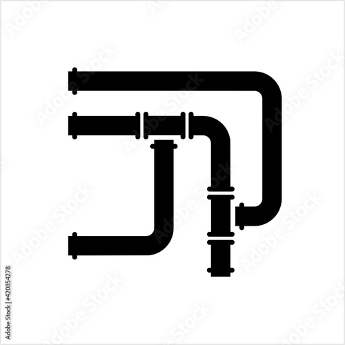Pipe Icon, Pipe Fitting Icon, Water, Gas, Oil Pipeline, Plumbing Work