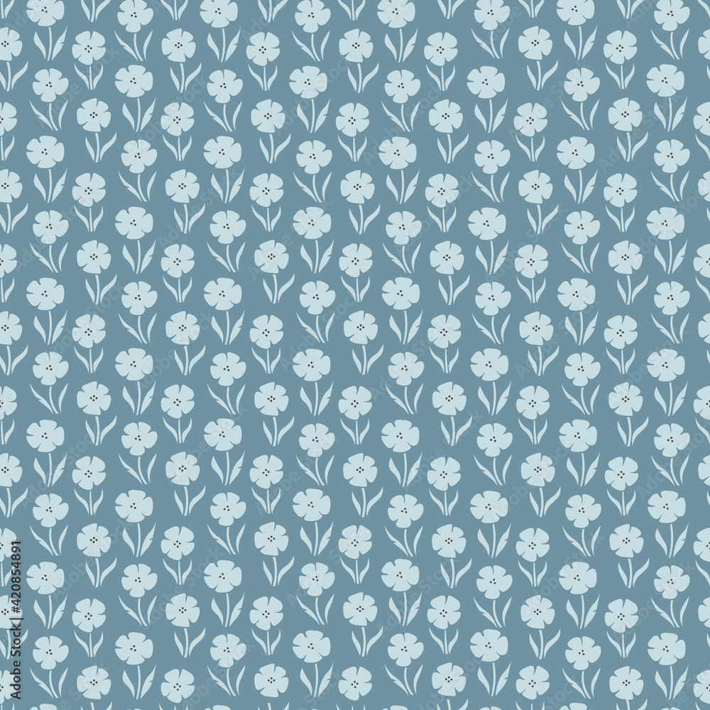 Seamless floral pattern for design. Small blue flowers. Seamless floral pattern for design. Small blue flowers.
