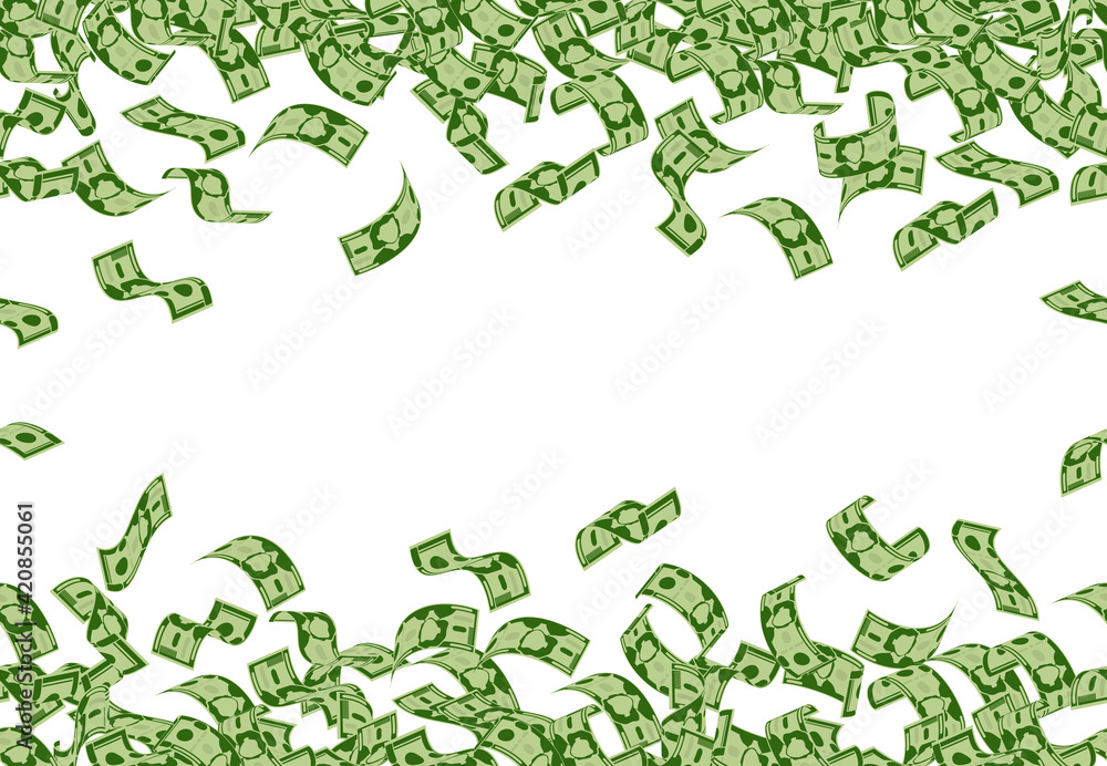 Falling money pattern. Dollar banknotes flying seamless pattern, cash money bills rain. Falling dollars bills vector background illustration Falling money pattern. Dollar banknotes flying seamless pattern, cash money bills rain. Falling dollars bills vector background illustration