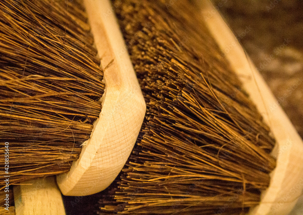 Brown brush bristles macro photo Stock Photo | Adobe Stock