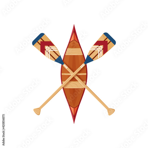 Canoe icon sign in flat style, vector