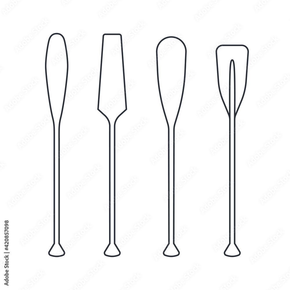 Oars set in line style, vector illustration Oars set in line style, vector illustration