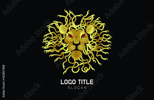 Tiger Head with medusa hair