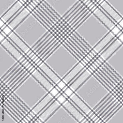 Plaid pattern vector in grey and white. Seamless herringbone textured tartan check dark background graphic for scarf, blanket, duvet cover, other modern spring autumn winter fashion textile design.