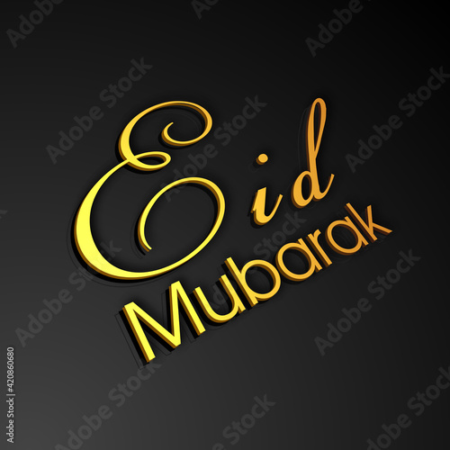 Eid Mubarak greeting card for the Muslim community festival celebration.