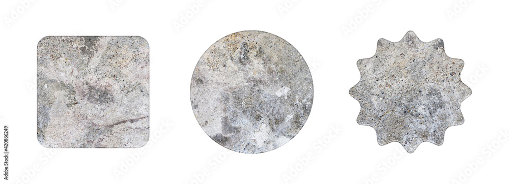 Empty round concrete sign on a white background
Empty round concrete sign on a white background