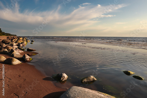 beach with rocks in the baltic states photo