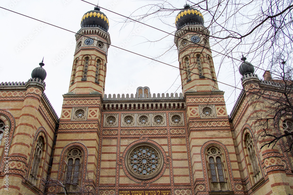 Sinagoga judia de la ciudad de Budapest en el pais de Hungria