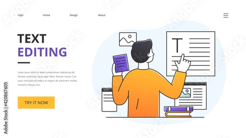 Text Editing with editor or proof reader analysing text