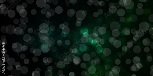Dark Green vector texture with disks. © Guskova