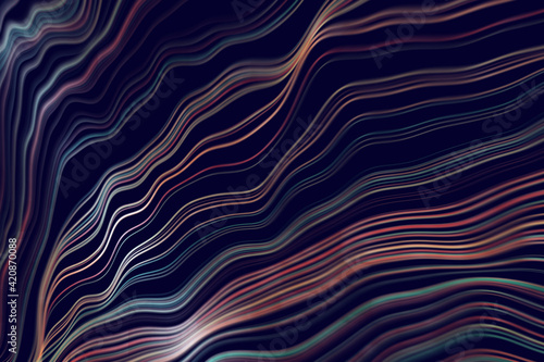 Waving Lines Abstract Technology Digital Data Colorful Blue Curves Wallpaper Background 