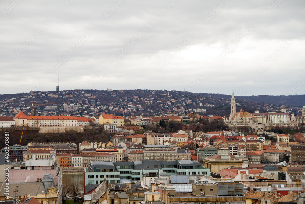 Panoramica, panoramic, vista, view o skyline en la ciudad de Budapest, en el pais de Hungria