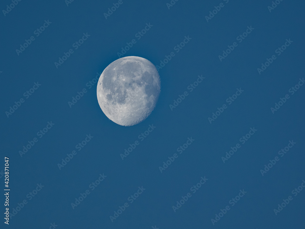 Moon surface captured in the morning