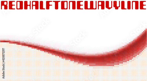 Red dotted wavy line with halftone effect