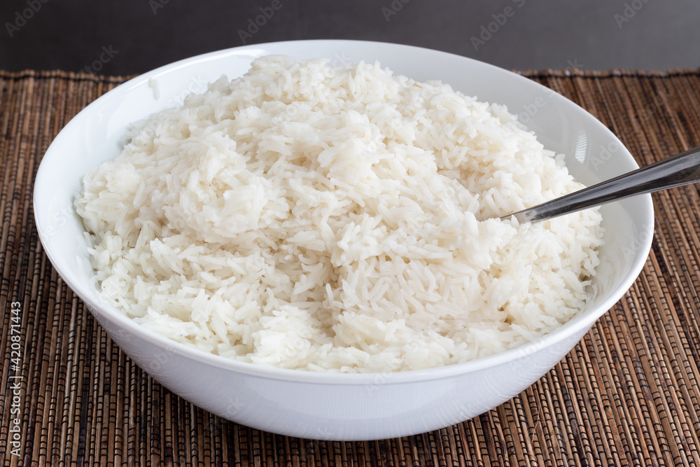 Rice bowl on a dark background