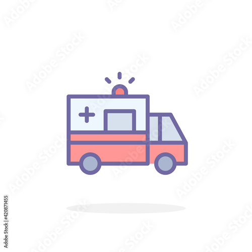 Ambulance icon in filled outline style.